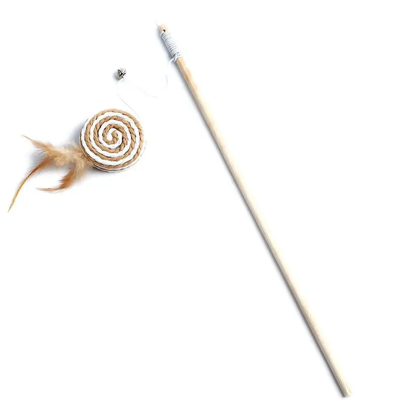 Interactive Feather Rod Cat Toy