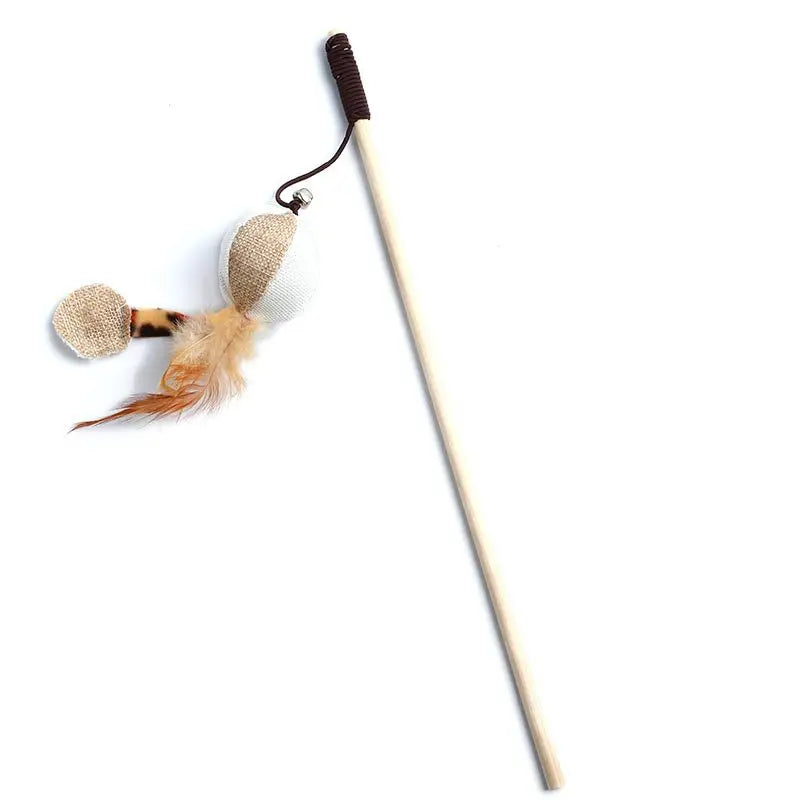 Interactive Feather Rod Cat Toy