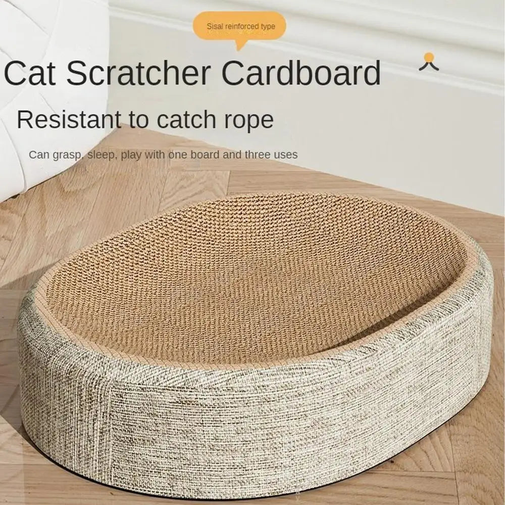 Oval Sisal Cat Scratch Bed – 2-in-1 Design
