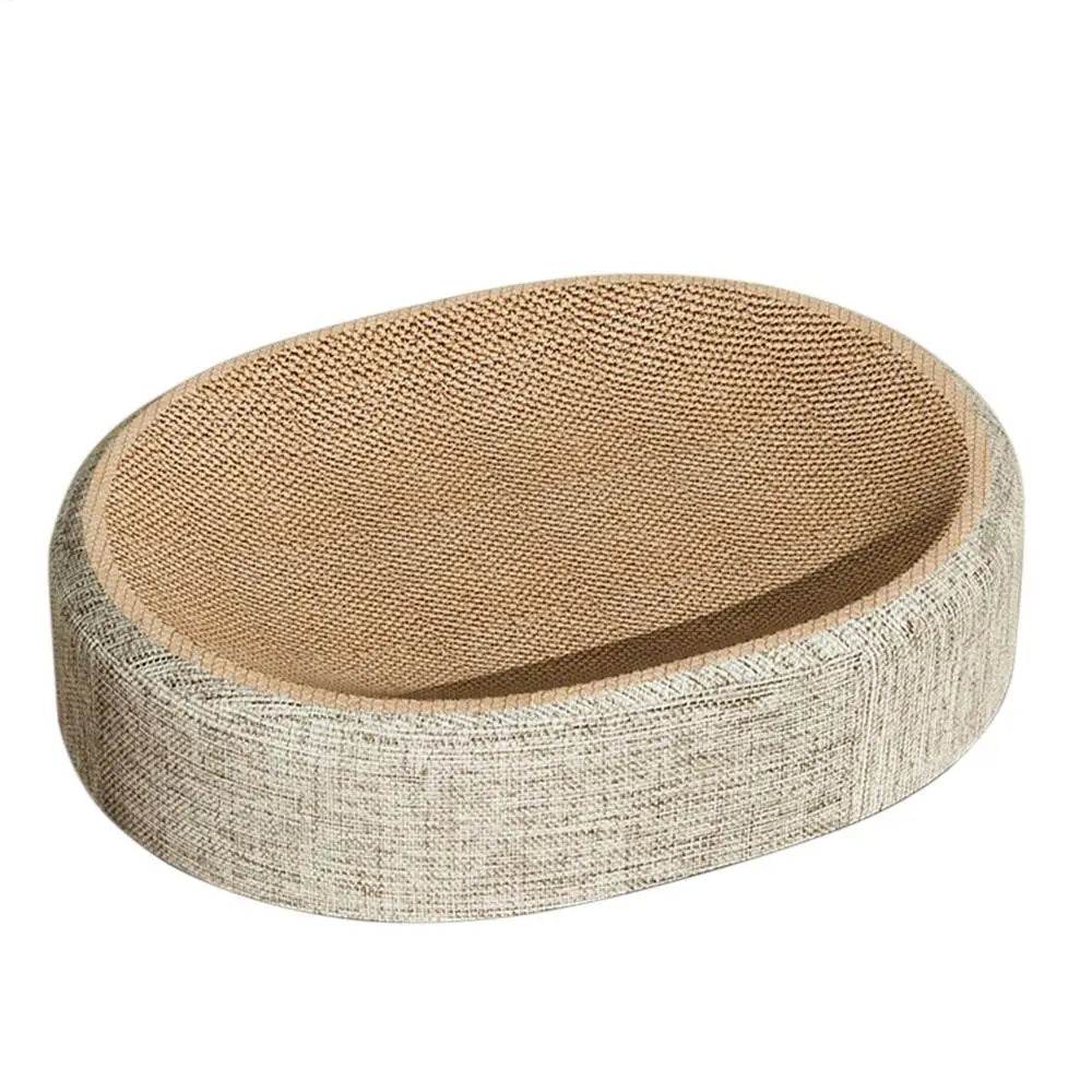 Oval Sisal Cat Scratch Bed – 2-in-1 Design