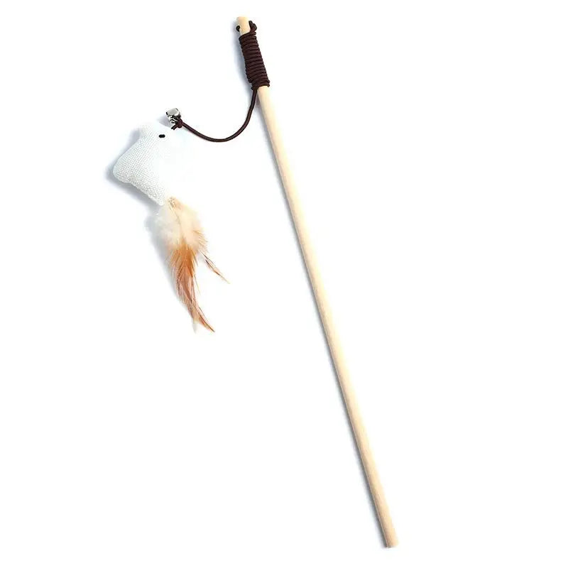 Interactive Feather Rod Cat Toy