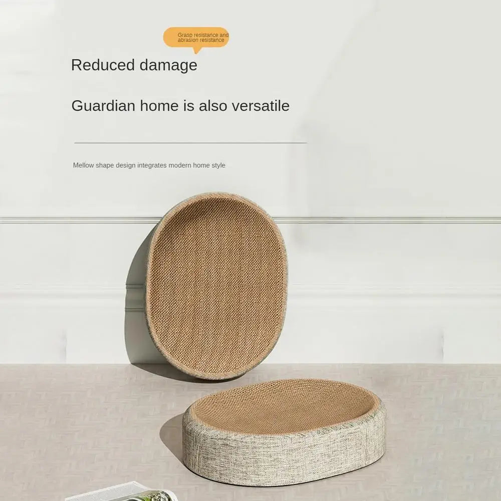 Oval Sisal Cat Scratch Bed – 2-in-1 Design
