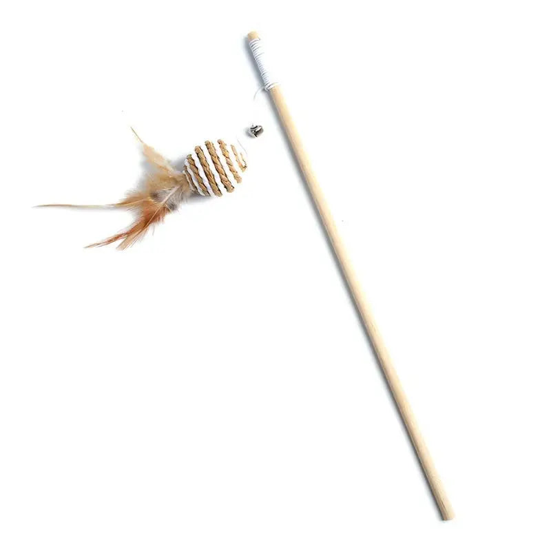 Interactive Feather Rod Cat Toy